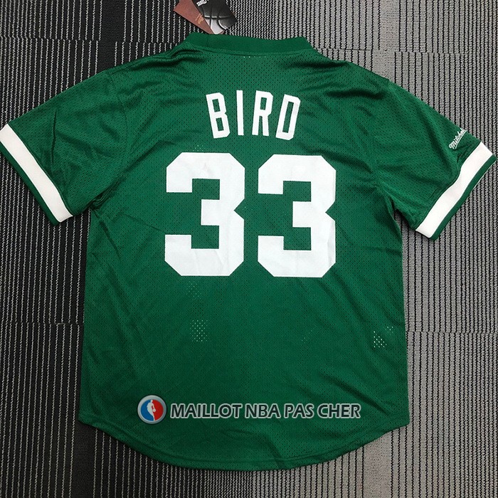 Maillot Manche Courte Boston Celtics Larry Bird NO 33 Vert